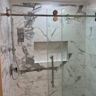 Bathroom Remodeling in Arlington | Custom Walk-In Shower & Elegant Finishes