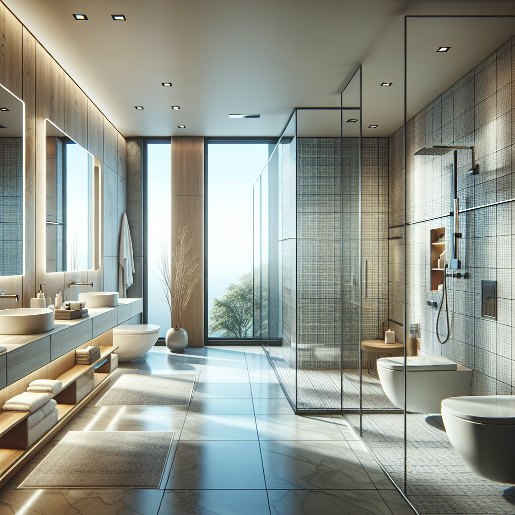 Sleek contemporary bathroom design following a recent remodeling project.