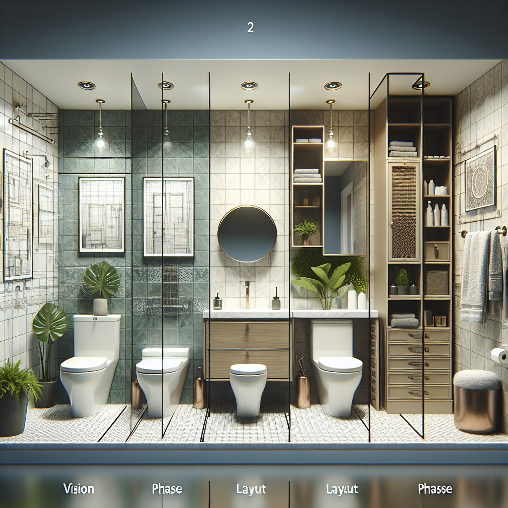 An image of a beautifully remodeled tiny bathroom, displaying efficient use of space and style.