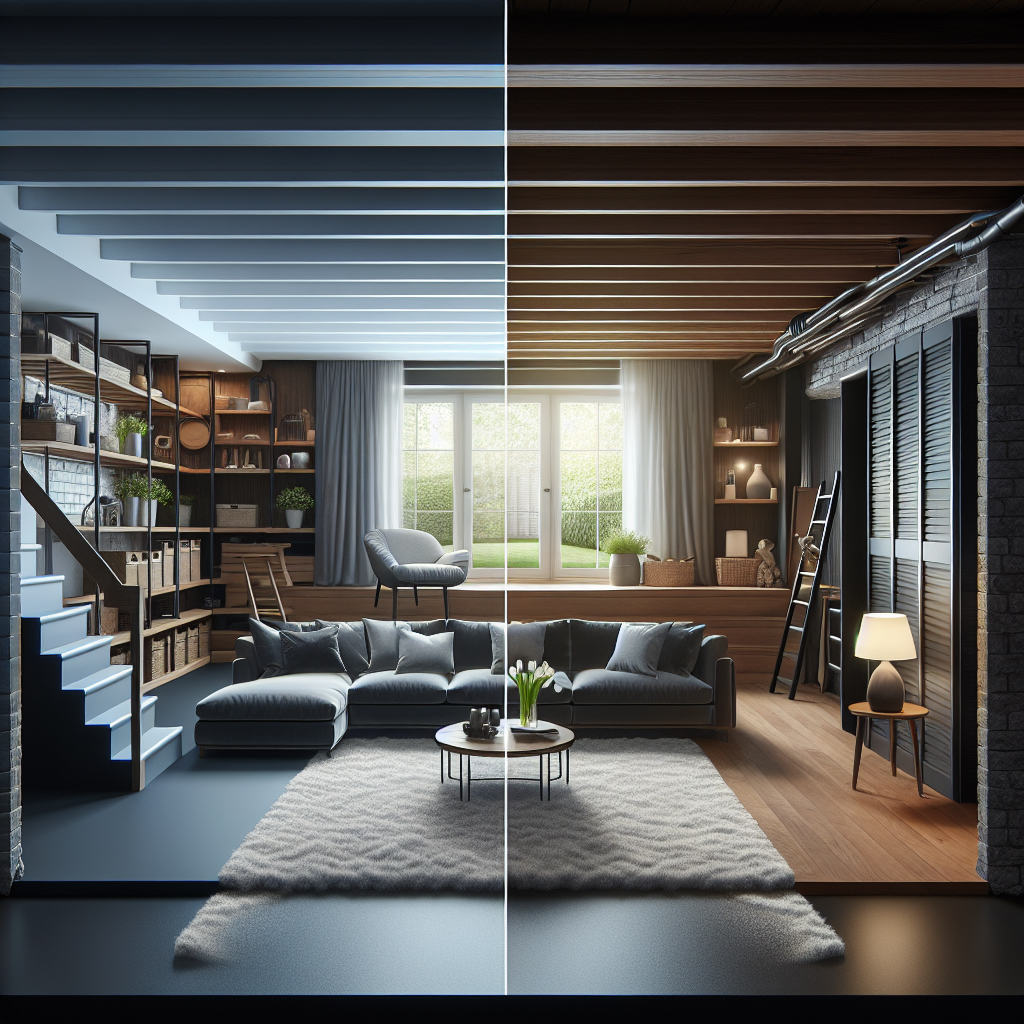 Alternative text: Modern and contemporary renovation design for a basement in Welley.