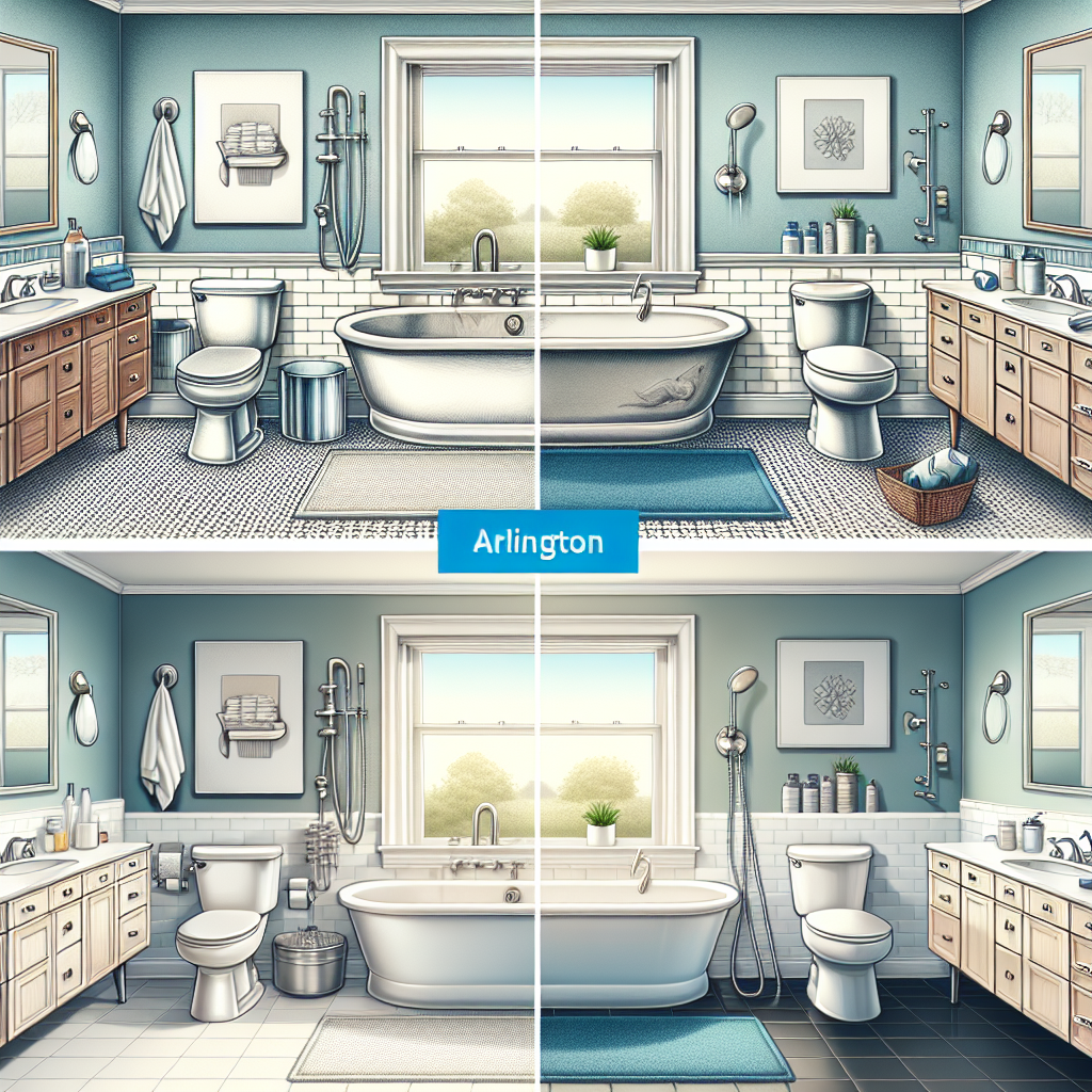 A fully transformed bathroom under the one-day bath remodel solutions in Arlington.