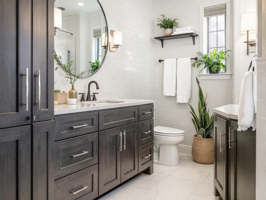 Newly remodeled bathroom featuring modern, contemporary design.