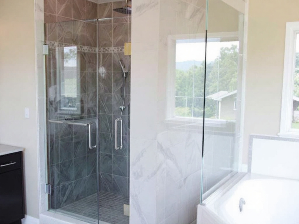 Modern walk-in shower renovation in a Billerica bathroom.
