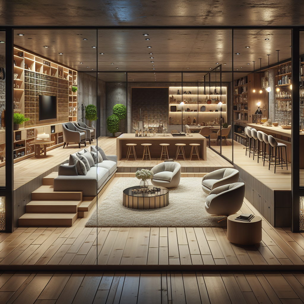 Image of a beautifully remodeled basement that has transformed into a wonderland with advanced basement remodeling services.