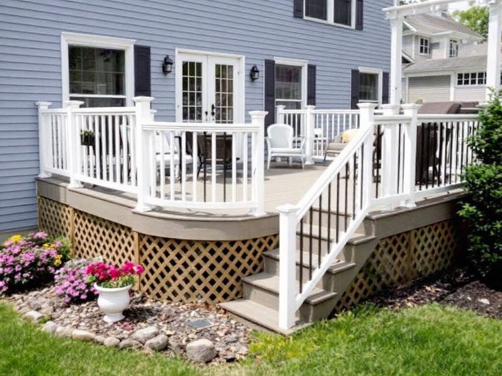 Deck installation process in progress near Winchester, MA, improving outdoor living spaces.