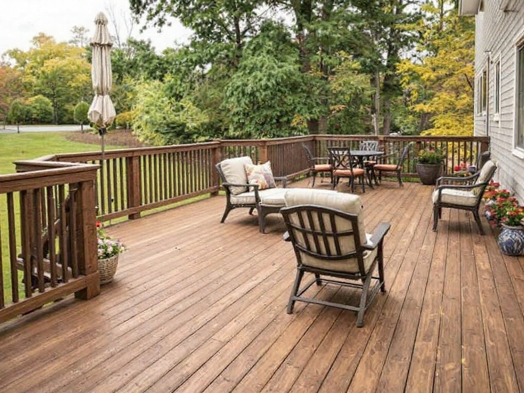 Professional craftsmen installing a brand-new, contemporary deck in a Lexington, MA's home to enhance its aesthetic appeal.