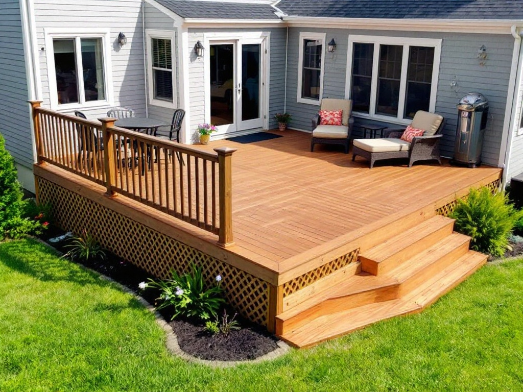 Quality deck installation in an outdoor area near Quincy, MA.