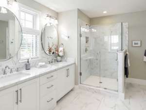 Crafted bathroom space renovated by Sun Shore Construction, expert contractors based near Norwood, MA.