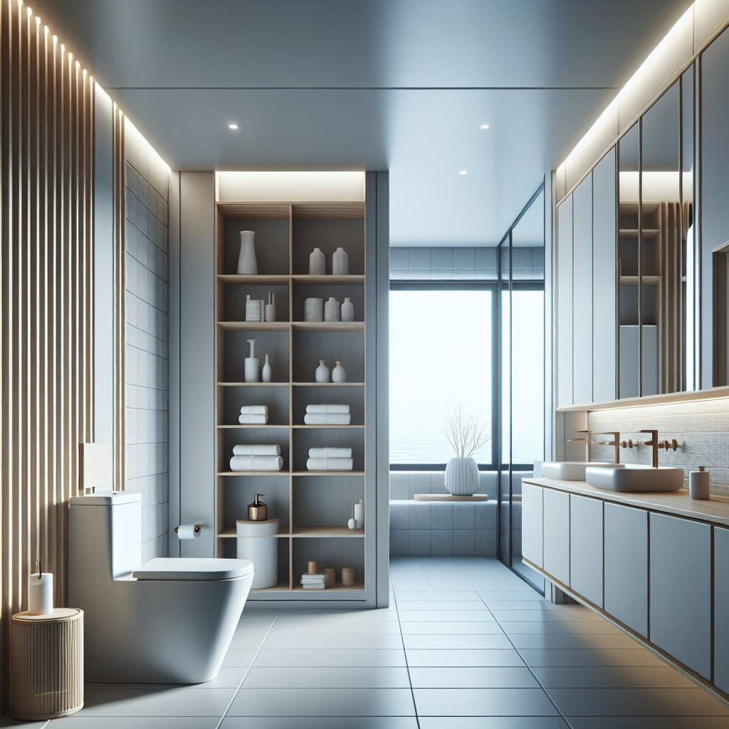 Bathroom with modern updates; reflection of renovation designs and ideas.