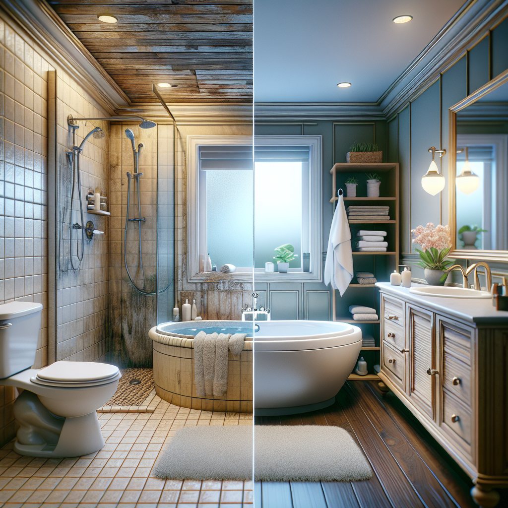Modern, contemporary bathroom design after renovation using'Bathroom Remodel Near Me' services.