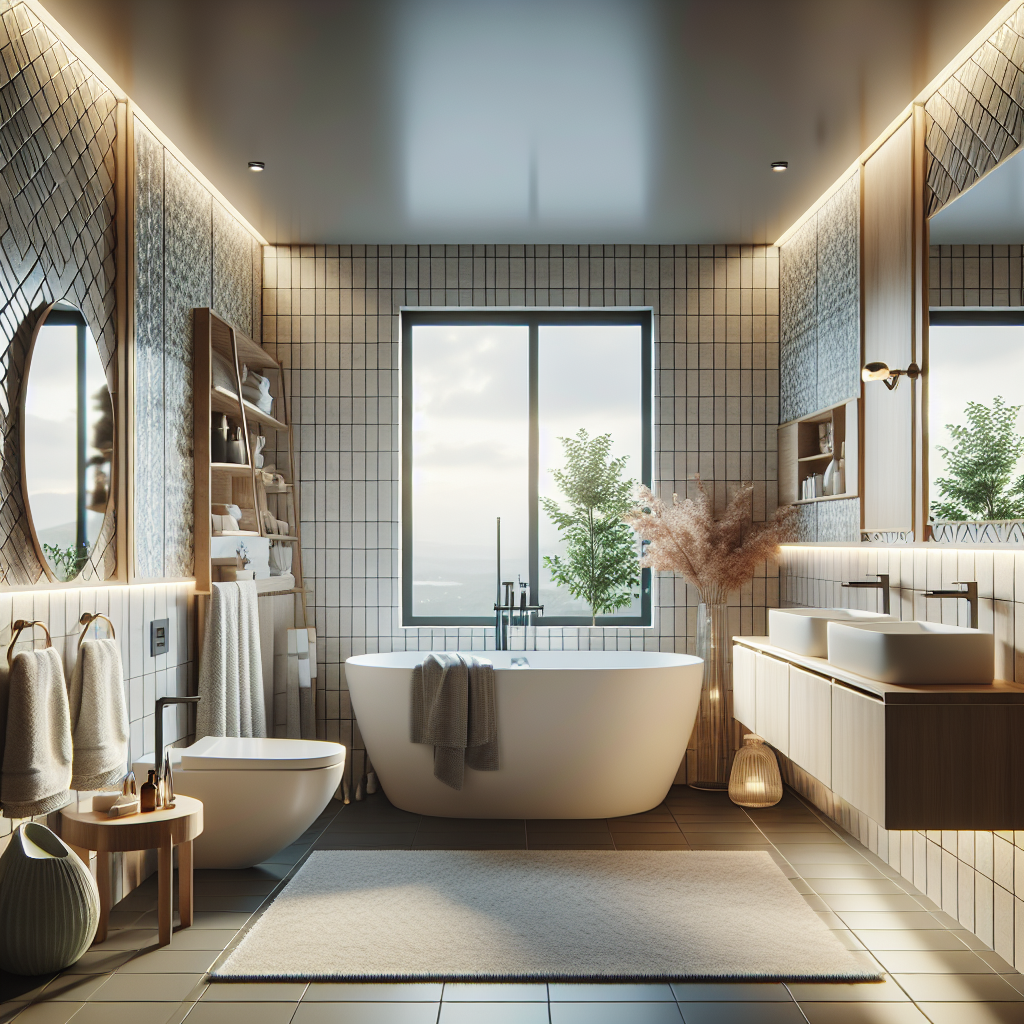 A stunning photo capturing modern, contemporary designs applied to a small bathroom makeover.
