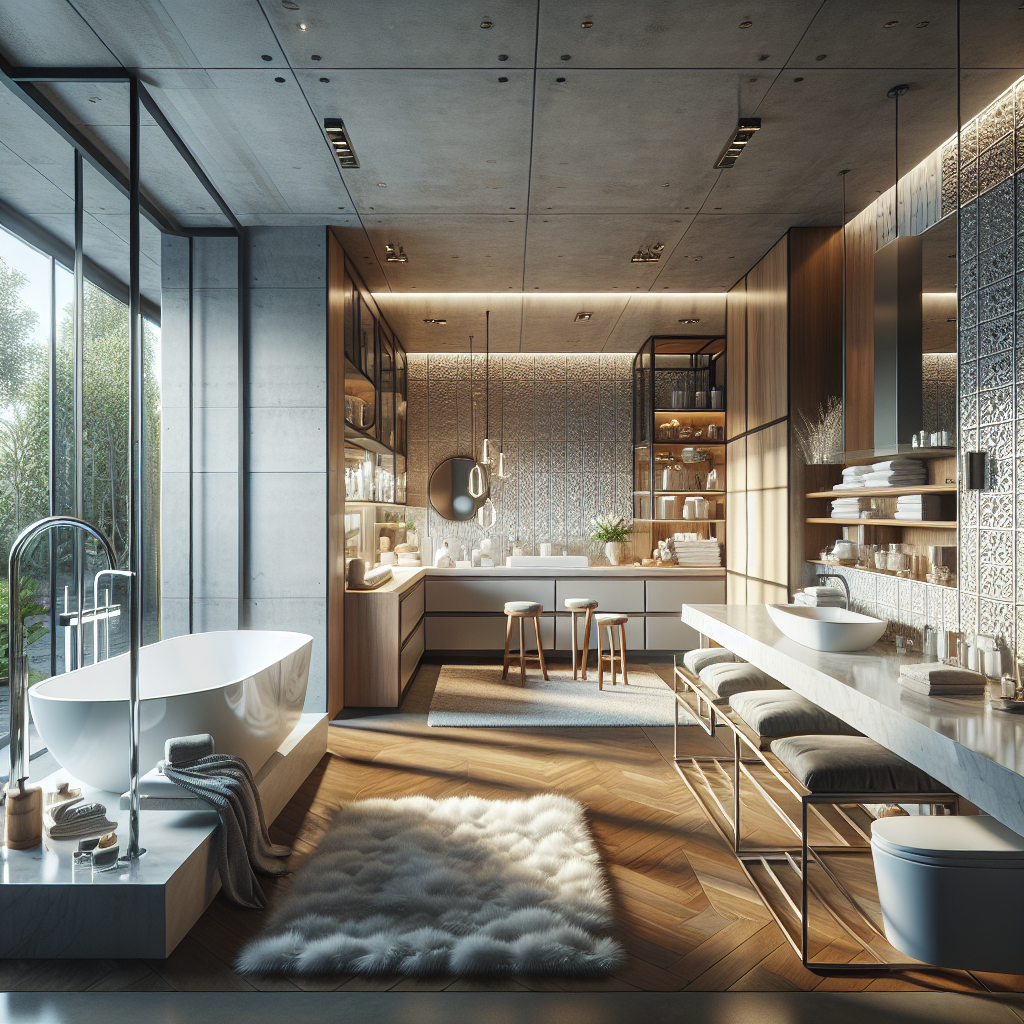 Skilled bathroom and kitchen designers revamping an old home interior with new design elements.