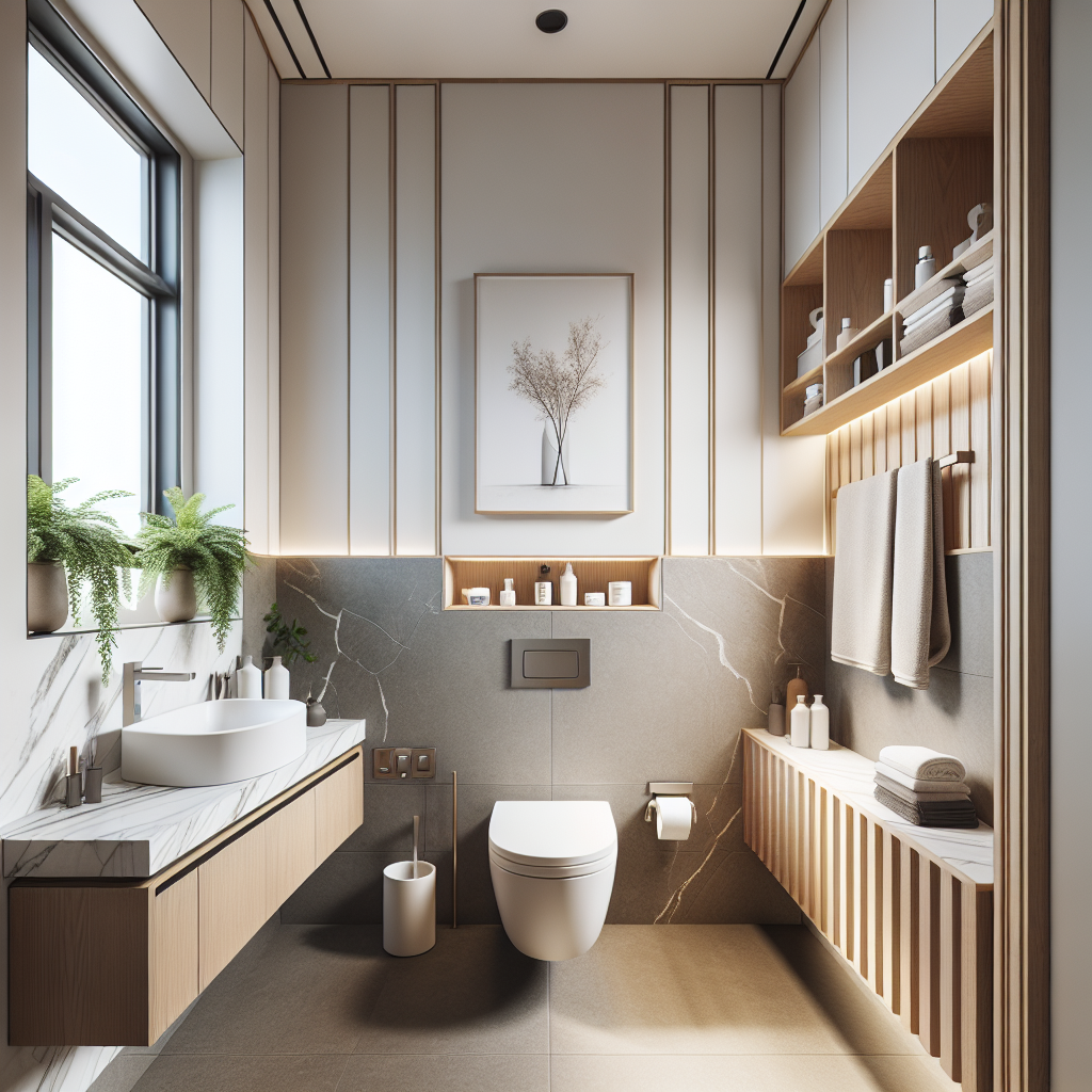 Compact bathroom renovation with advanced fixtures and chic design in Cambridge.