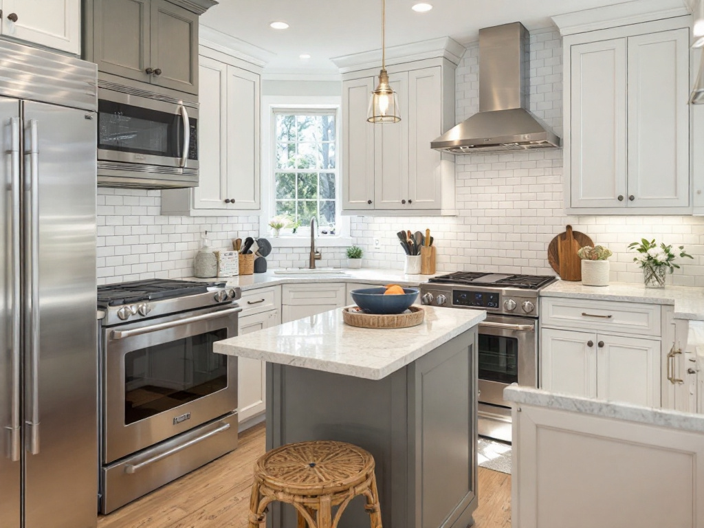 Alternative text: A well-designed modern kitchen by experienced remodel contractors in Woburn, MA.