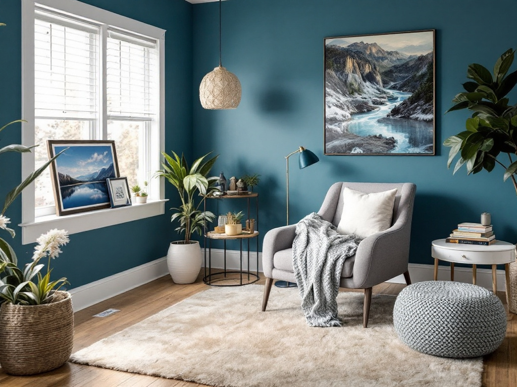 Exquisite interior painting transforming a living space in Bedford, MA.