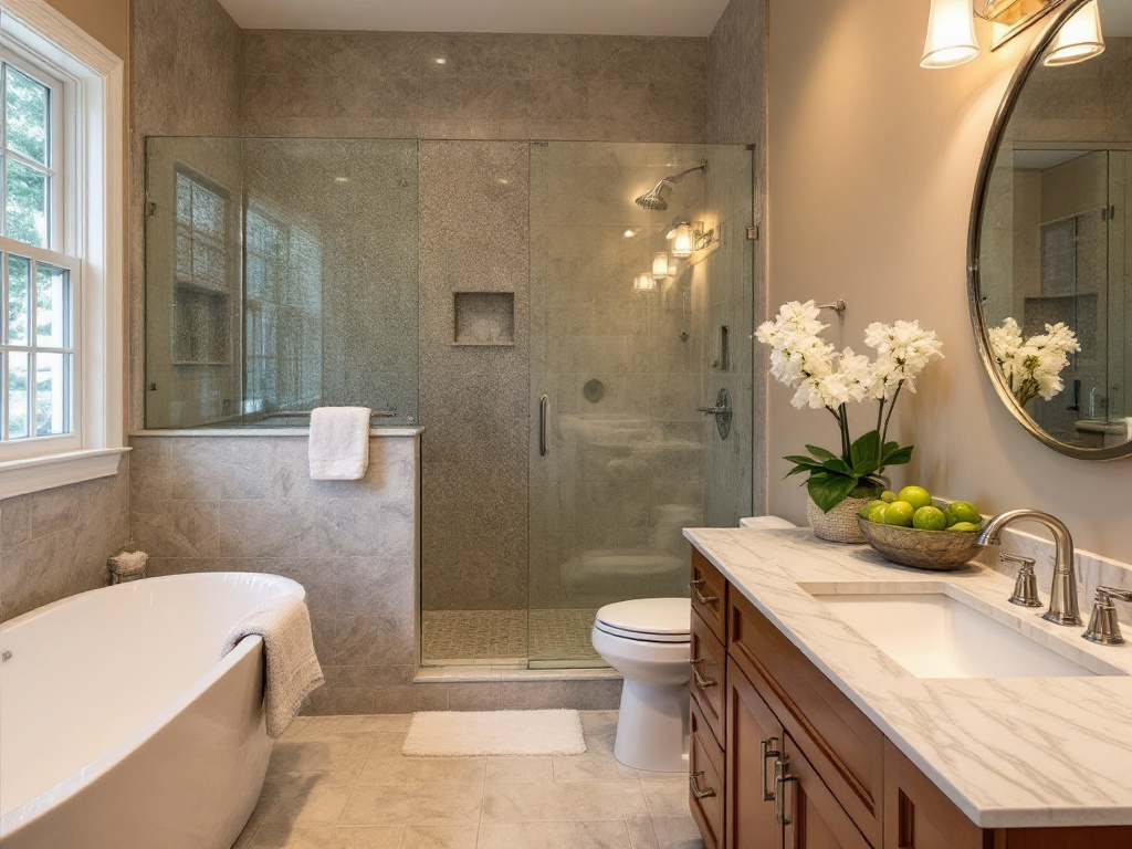 A professional bathroom renovation by top contractors in Weston, MA.