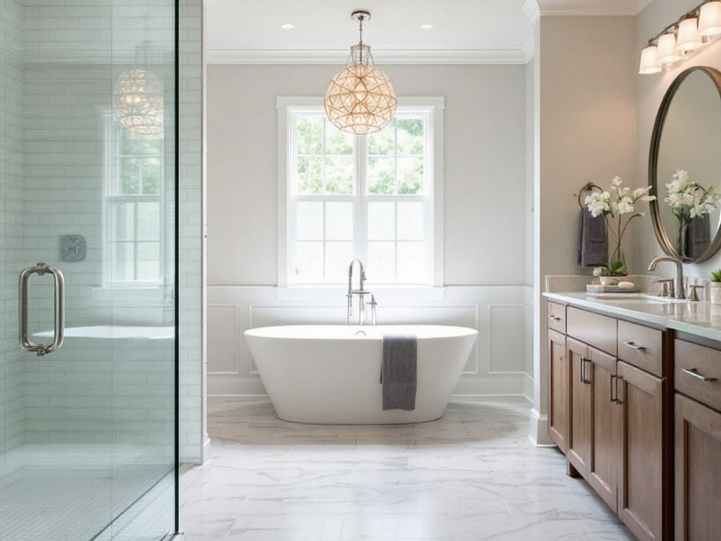 Local general construction contractors showcasing their expertise in contemporary bathroom remodeling in Billerica, MA.