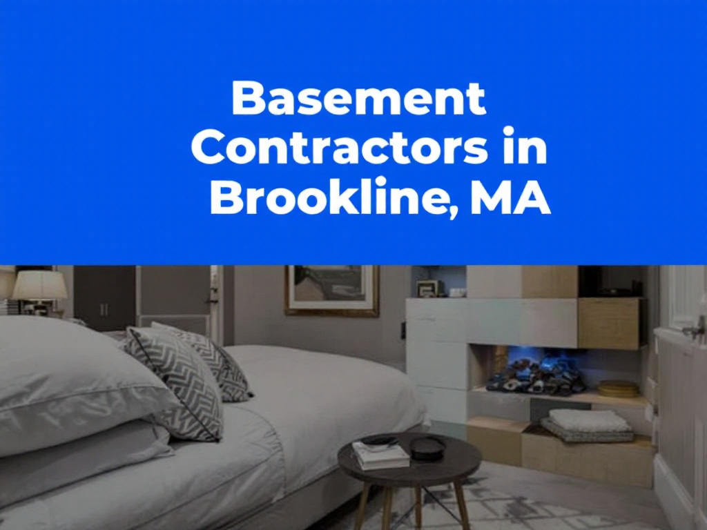 Modern-contemporary designed basement by the best basement contractors near Brookline, MA.