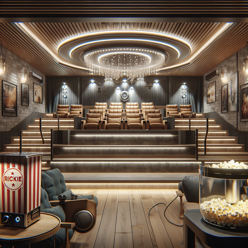 Alternative text: Contemporary finished basement with modern design elements.