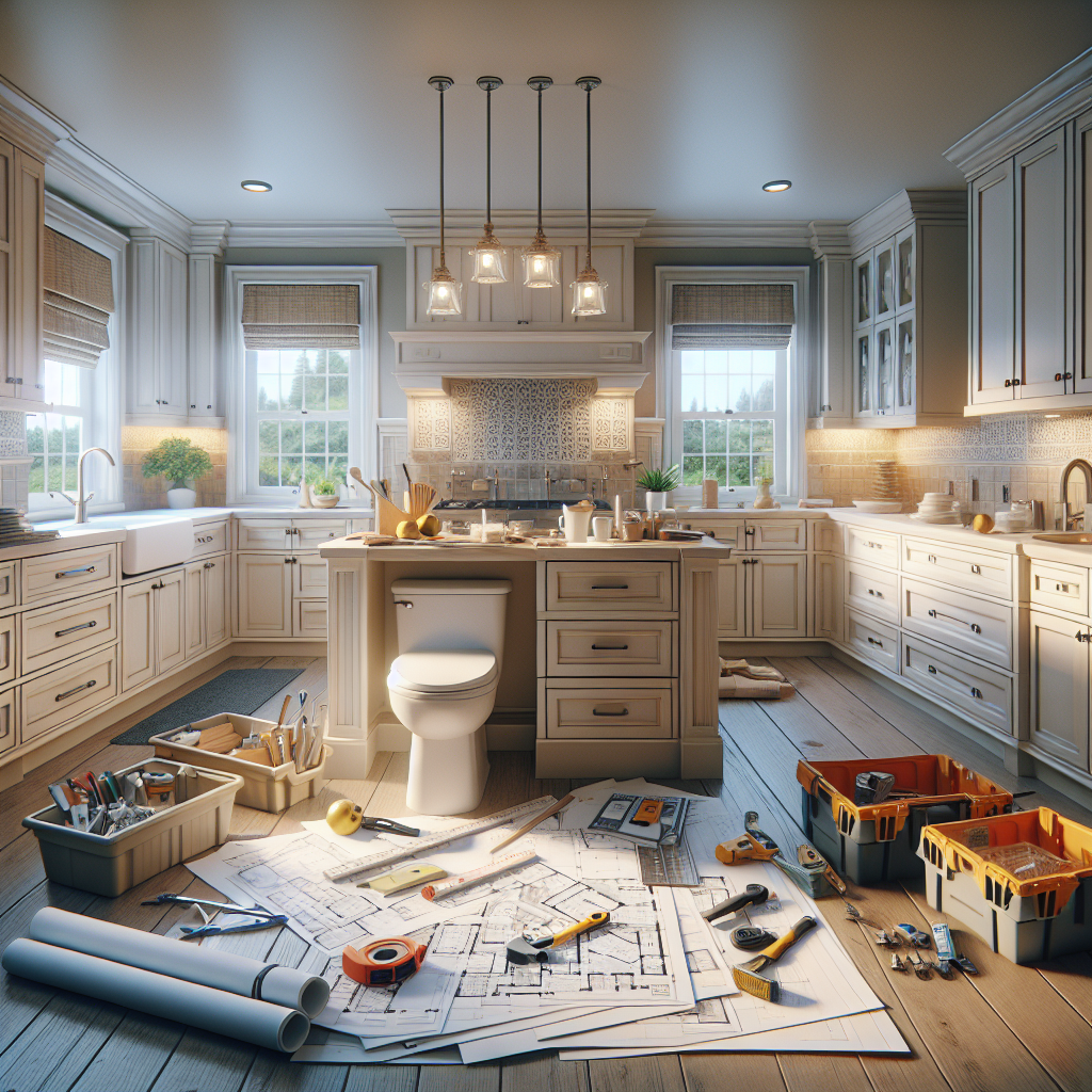 A General Contractor discussing home revamp plans with homeowners.