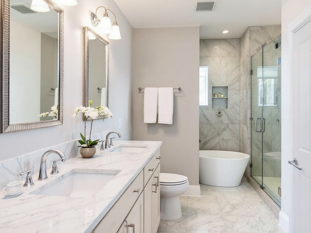 Modern bathroom renovation by exceptional contractors near Melrose, MA.