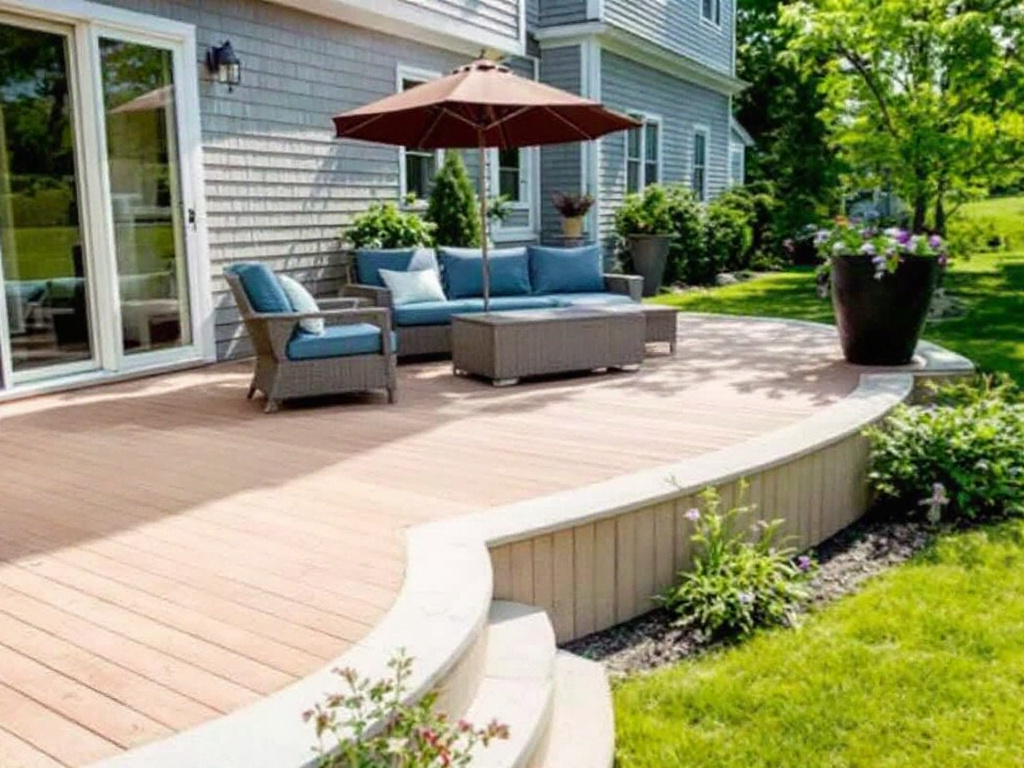 Alt Text: Modern and contemporary Deck Installation in Woburn, MA, transforming an outdoor space.