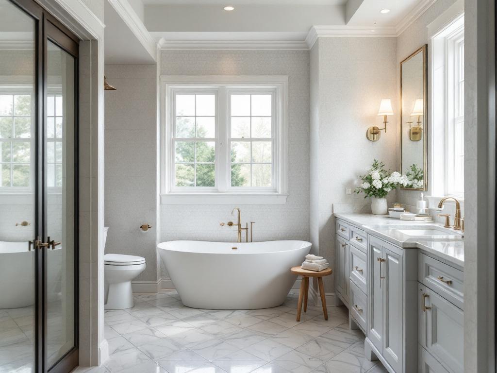 Alternative text: Image showcasing a beautifully remodeled bathroom in Weymouth, exemplifying a stylish transformation into a sanctuary of luxury.