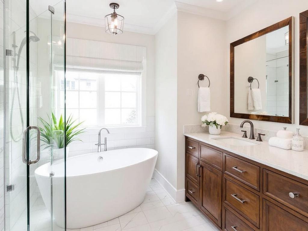 Contractor professionals discussing a bathroom remodeling project in Brookline, MA.