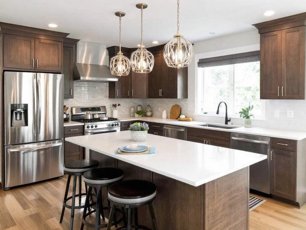 Alt Text: Professional kitchen remodelers transforming a kitchen into a modern, contemporary space in Weymouth, MA.