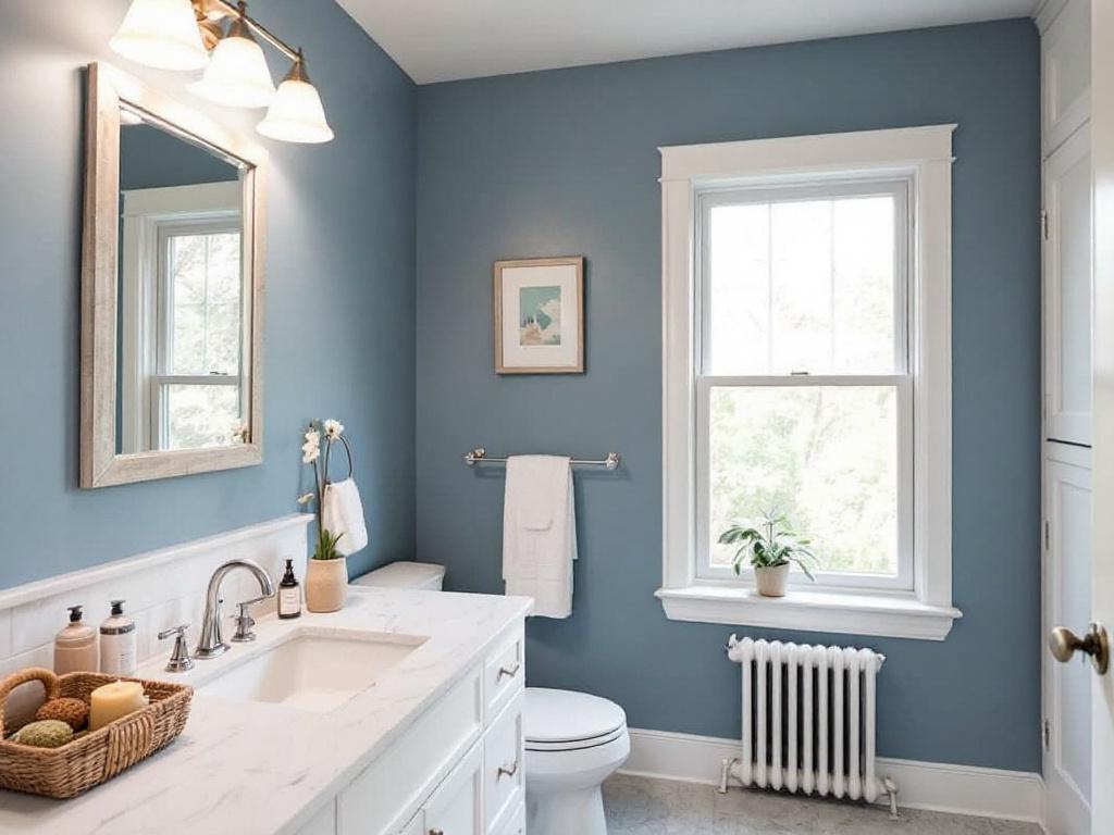 Interior painting job showing a modern, contemporary design at a house near Brookline, MA.