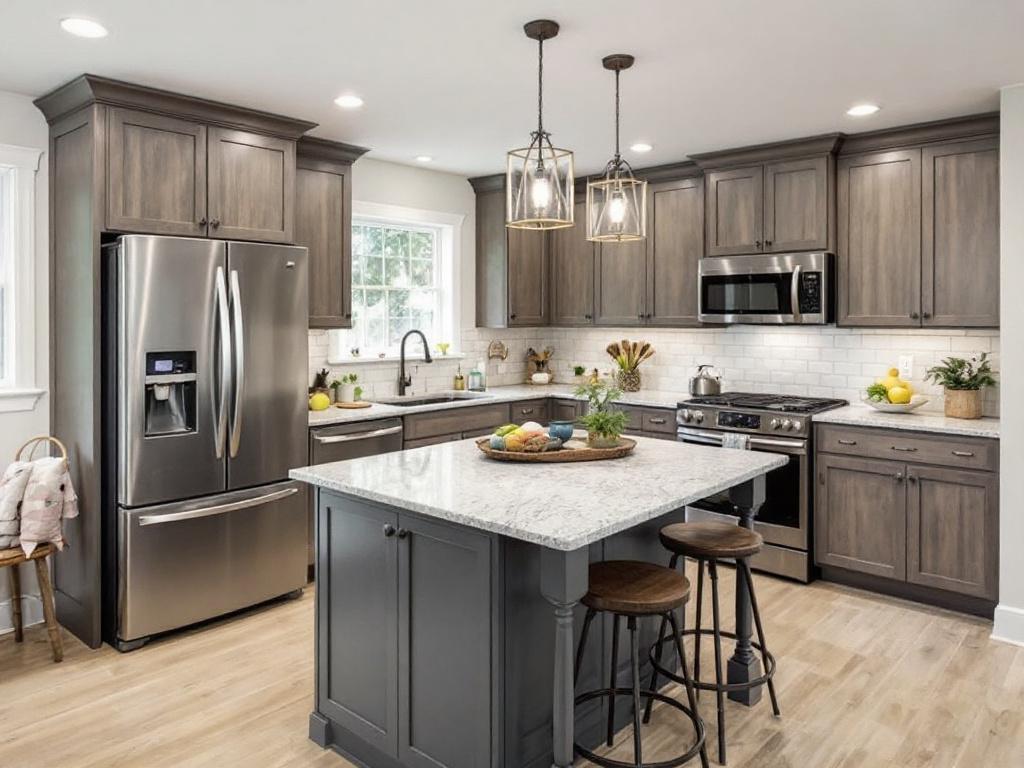 Professional kitchen renovation contractors in Winchester, MA updating a kitchen space.