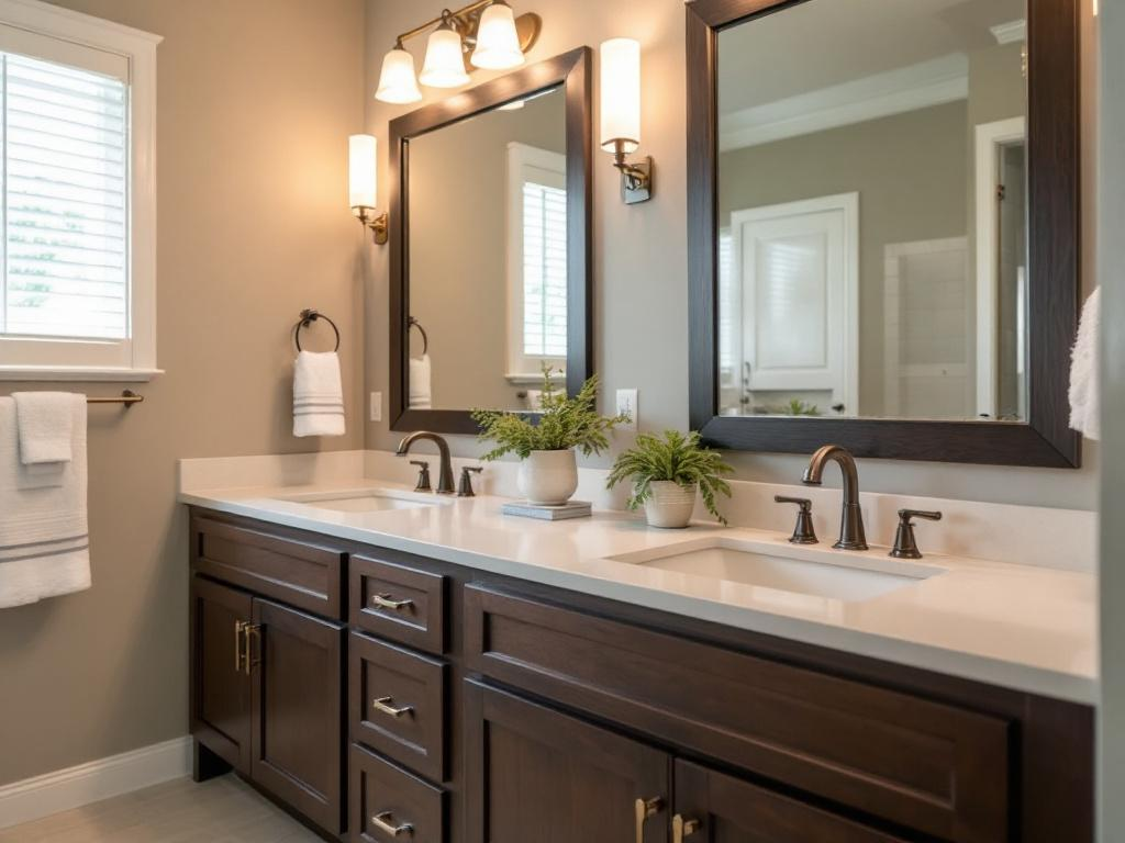 An image reflecting a modern designed bathroom, indicates a resource to find the best bath remodel services nearby.