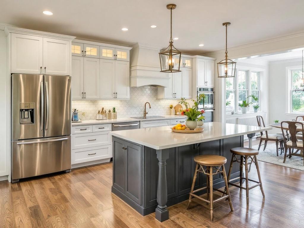 Alt Text: Modernized contemporary kitchen expertly renovated by the finest contractors in Winchester, MA.