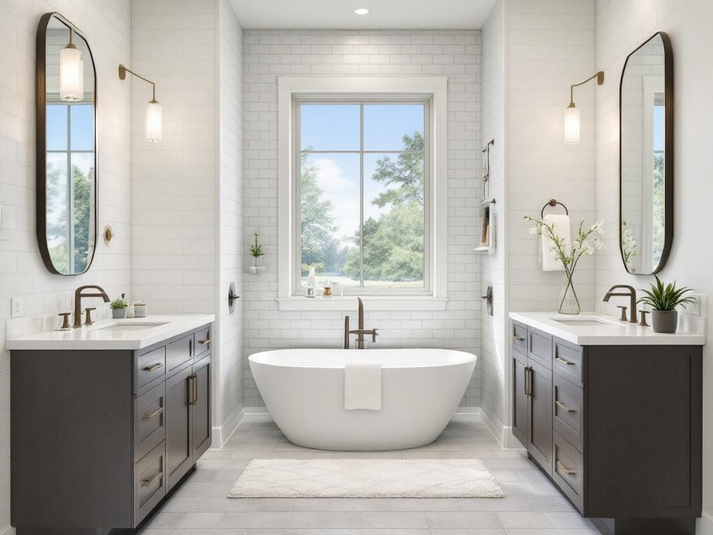 Sleek, modern bathroom featuring top-notch amenities, remodeled by The Ideal Bathroom Reno Contractors.