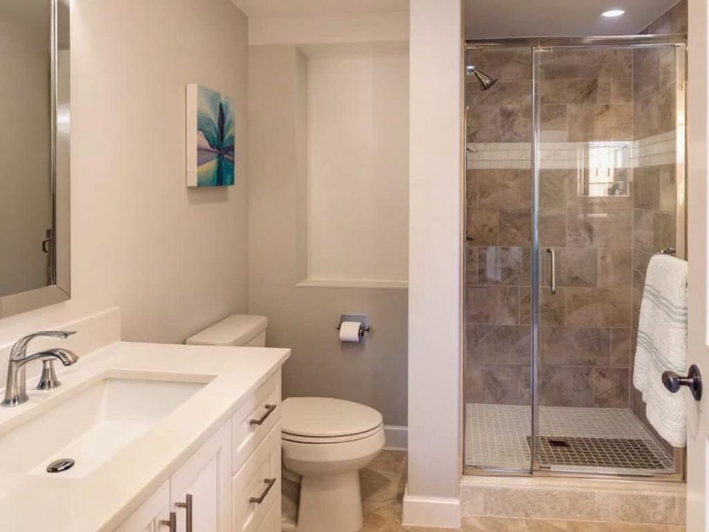 A professionally remodeled basement with modern, contemporary design in Canton, MA.