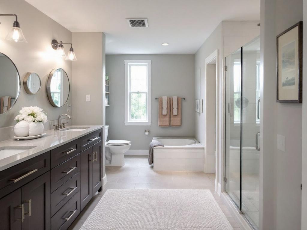 Alternative text: Expert remodelers completing a basement renovation in Canton, MA.