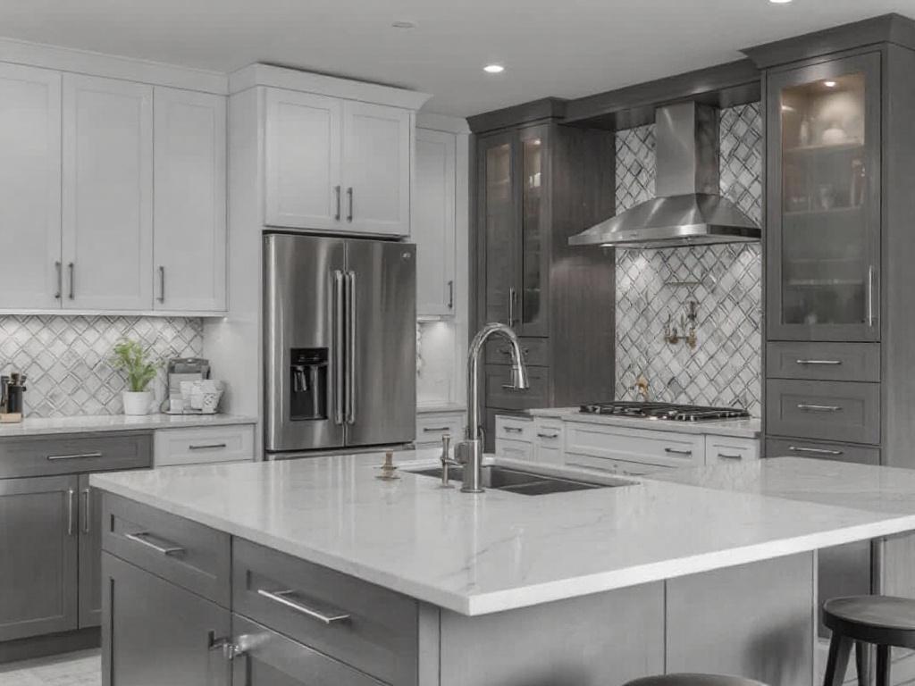 The result of premium kitchen remodeling services featuring a modern contemporary design.