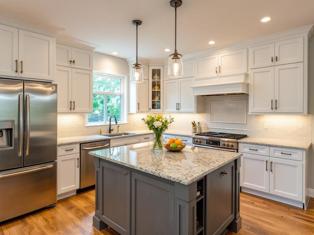 A professional local expert showing plans for a complete kitchen remodel.