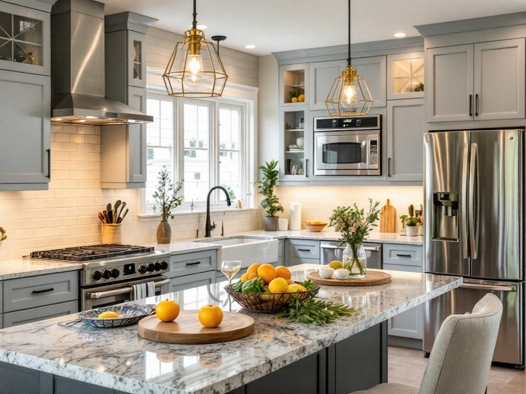 A modern designed kitchen representing a perfect blend of functionality and style after renovation.