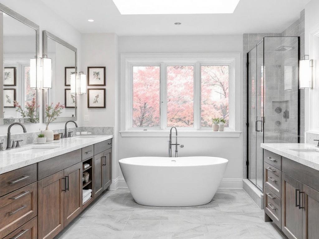 A modern and contemporary bathroom in Dedham, MA, built by local general construction contractors.