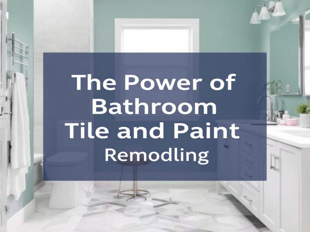 A remodeled bathroom showcasing incredibly creative uses of bathroom tile and paint.