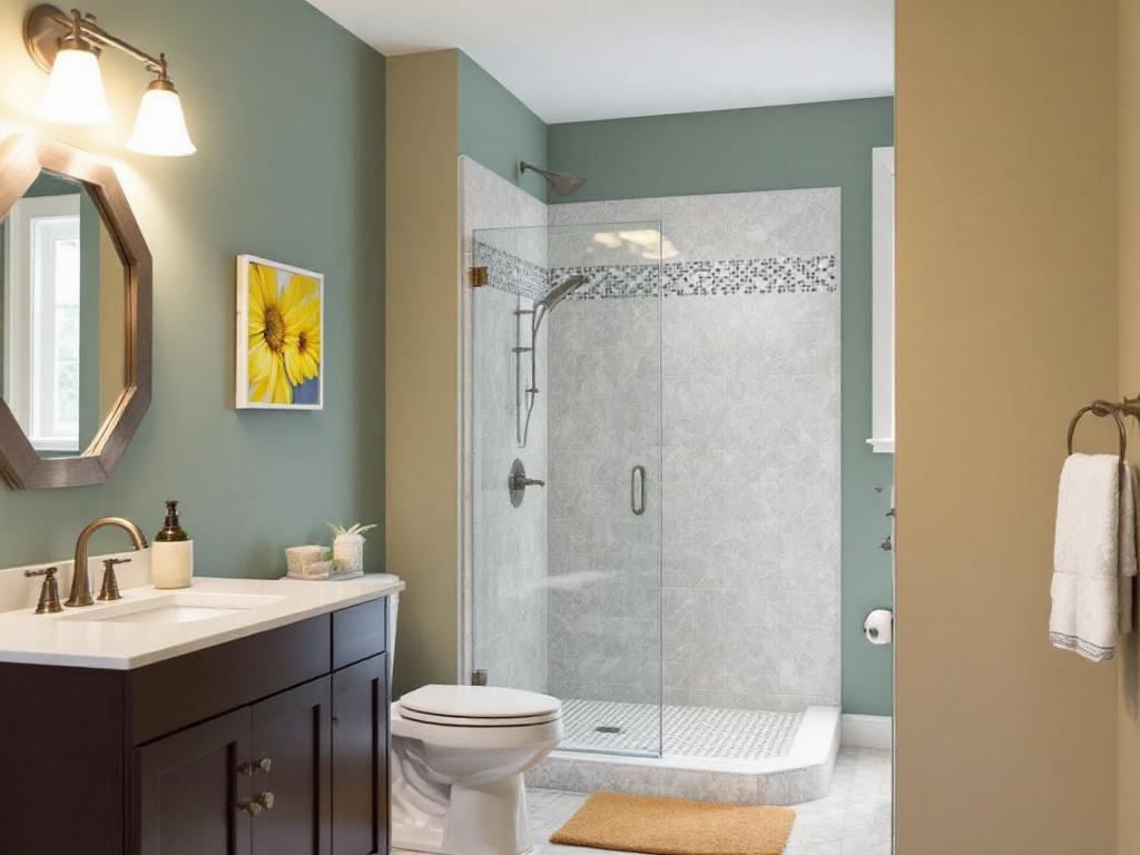 Modern Bathroom Remodel showcasing the power of interior painting in Billerica, MA - A fusion of functionality and aesthetics.