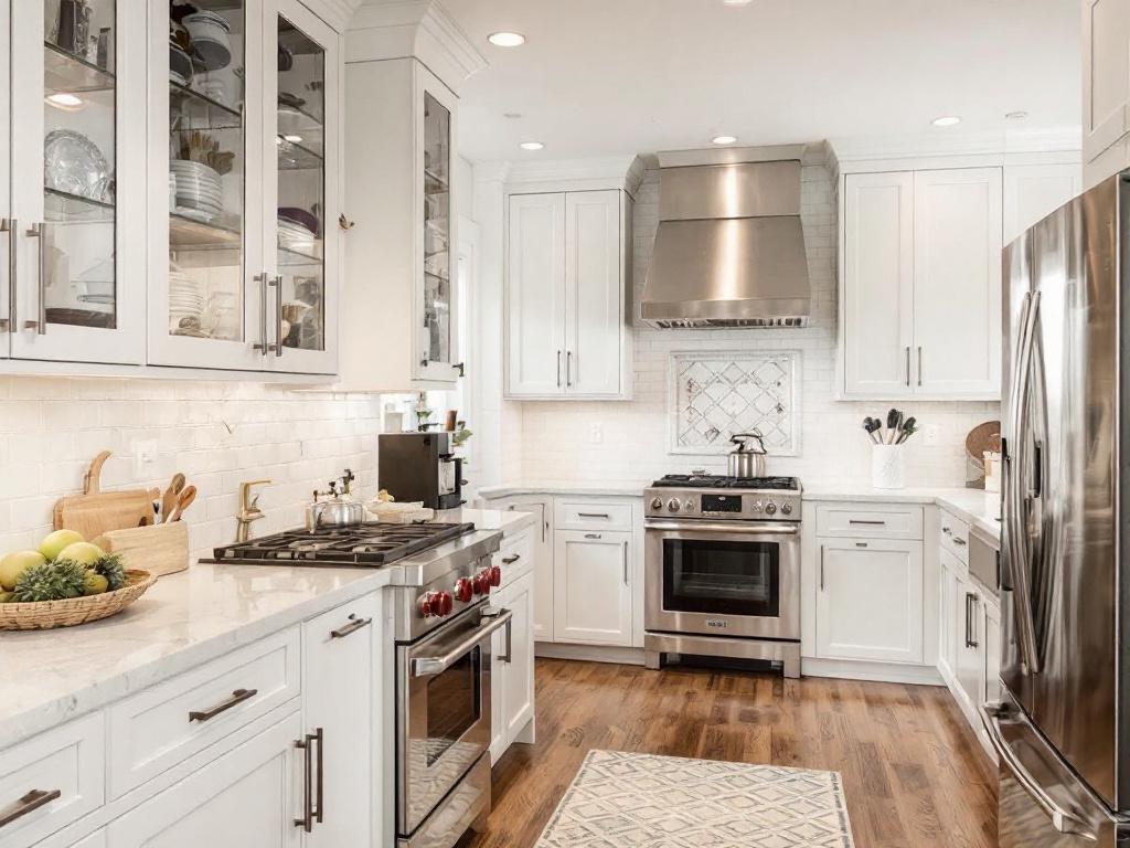 Skilled kitchen renovation contractors near Wayland, MA unveiling a modern and contemporary design in a recently revamped kitchen.