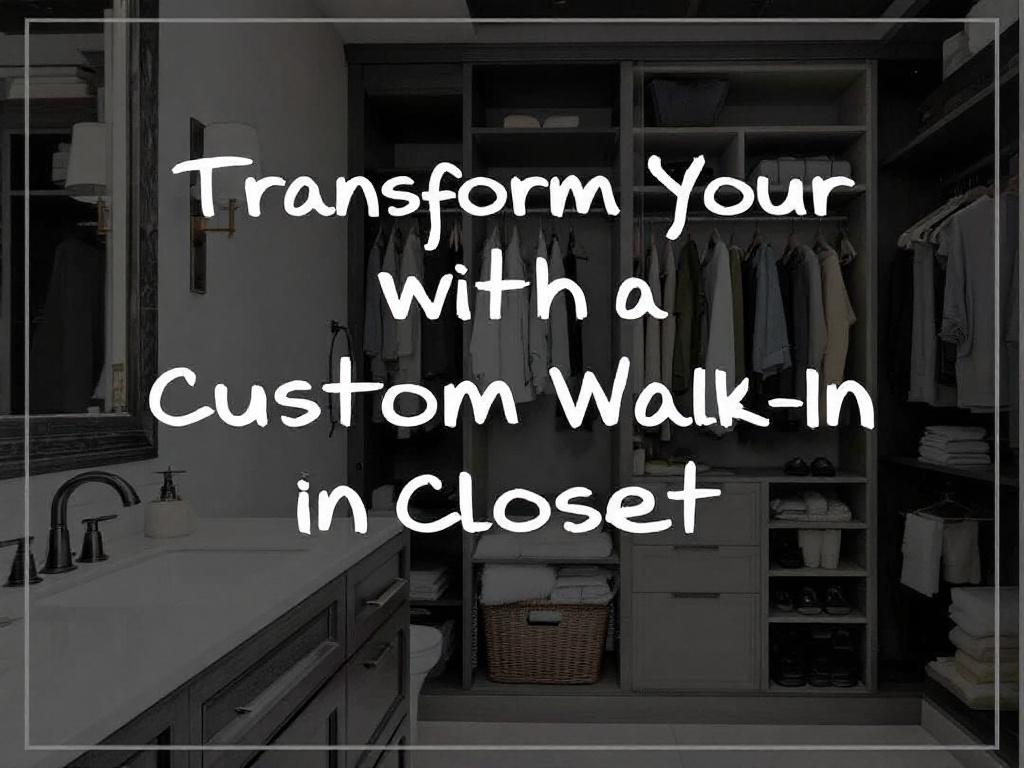 Photograph depicting renovated bathroom with a custom walk-in closet.