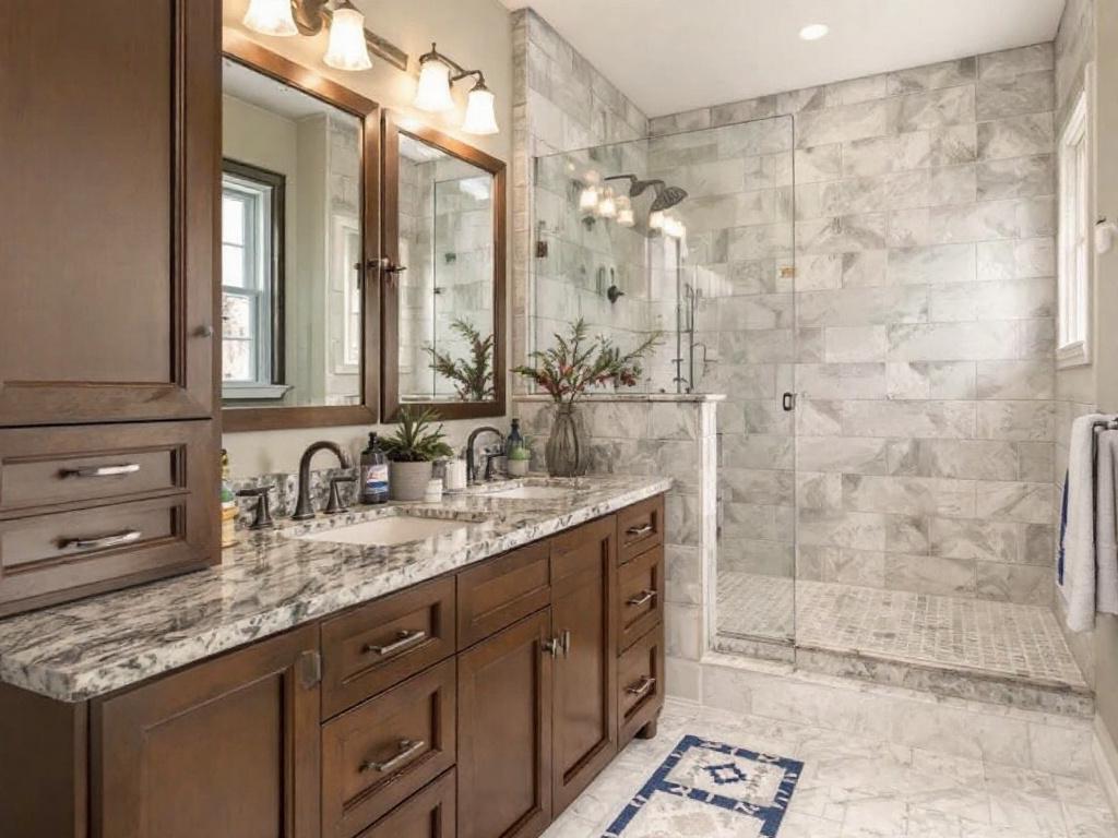 Modern tile installation by professional contractors in Ashland, MA.