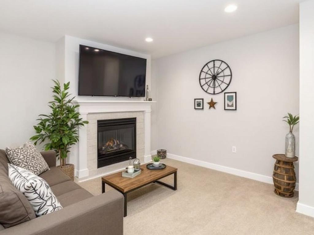 A depiction of an impressively refurbished basement highlighting the valuable role of a competent basement finishing company in optimizing living space.